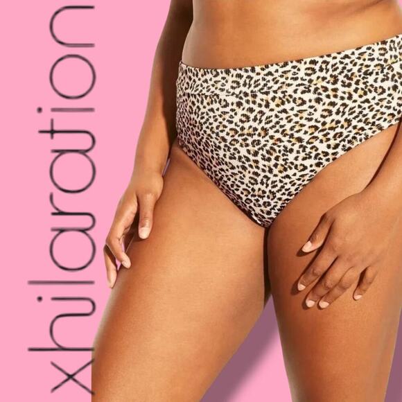 Xhilaration Juniors High-Leg High-Waist Animal Print Bikini Bottoms – 24W/26W - Picture 8 of 10